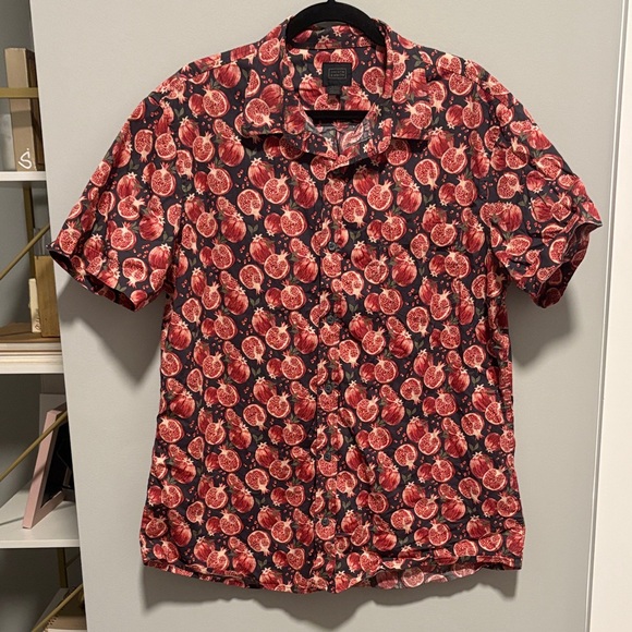 14th & Union Other - 14th & Union Red and Black Pomegranate Patterned Casual Shirt